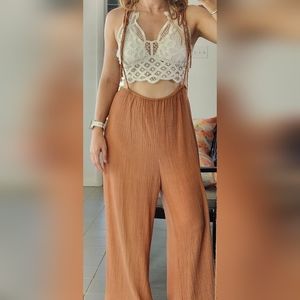 Gauzy tie strap summer pants (OS)